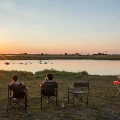 Sunset with hippos low